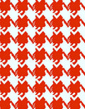 Orange Houndstooth Pattern Rug