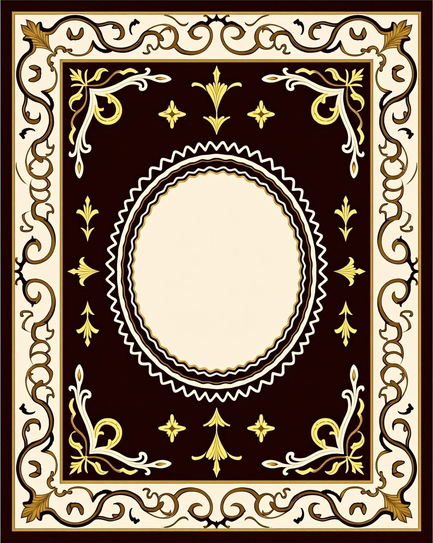 Ornate Gold Cream Antique Style Rug