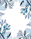 Blue Botanical Floral Corner Design Rug