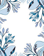Blue Botanical Floral Corner Design Rug