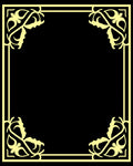 Elegant Floral Scrollwork Border Rug