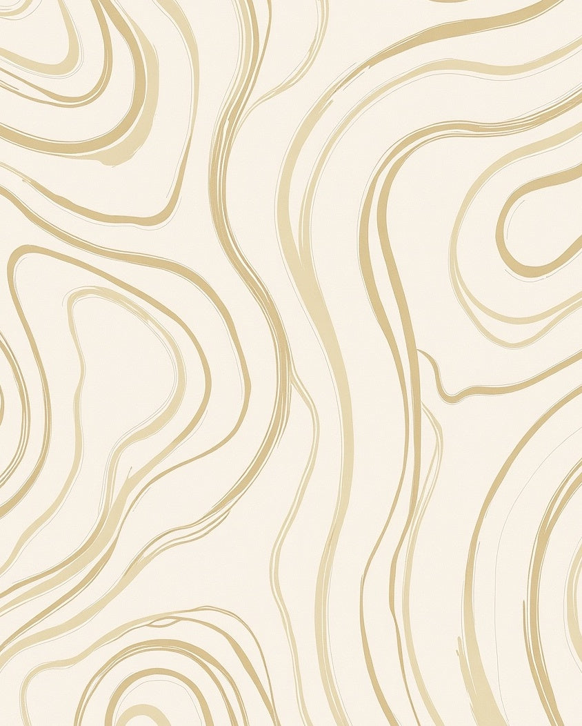 Gold Swirl Abstract Pattern Rug