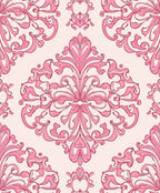 Pink Baroque Floral Pattern Design Rug