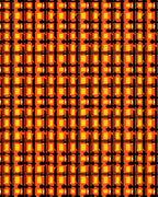 Bold Orange Yellow Plaid Design Rug