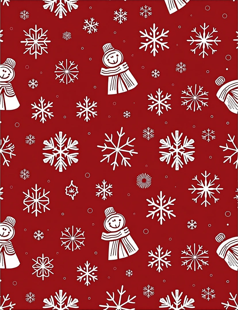 Cute Snowman Snowflake Pattern Design Rug