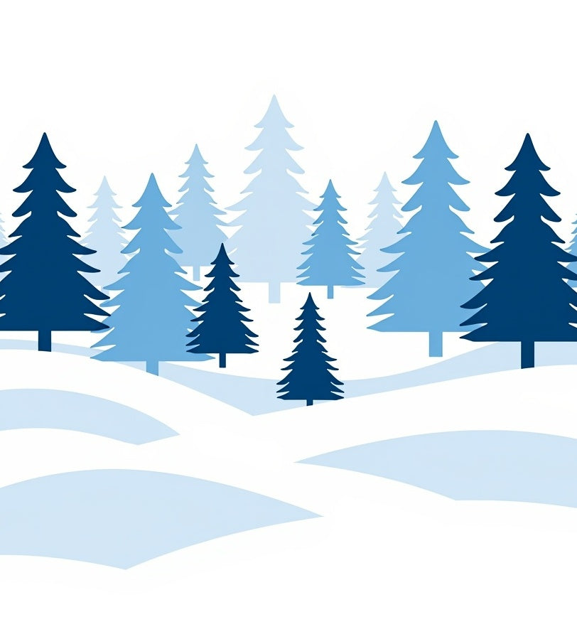 Blue Forest Winter Landscape Design Rug