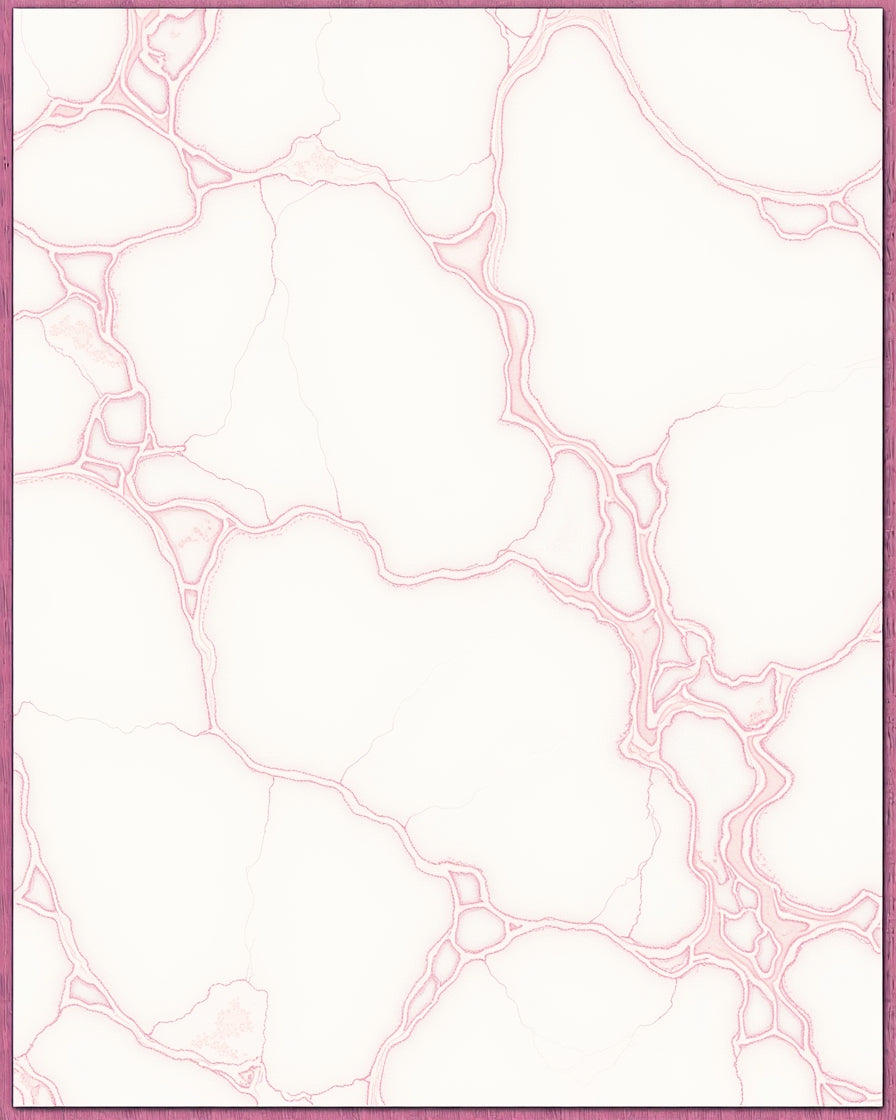 White Pink Veined Marble Pattern Rug