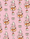 Pink Layered Doll Arrangement Rug