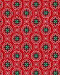 Crimson Mandala Geometric Tile Art Rug