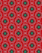 Crimson Mandala Geometric Tile Art Rug