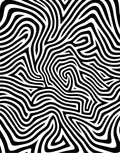 Bold Black White Wavy Pattern Rug