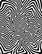 Bold Black White Wavy Pattern Rug