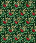Evergreen Berry Motif Print Rug