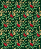 Evergreen Berry Motif Print Rug
