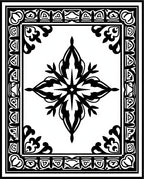Ornate Black White Geometric Mandala Rug