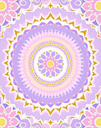 Pastel Mandala Floral Pattern Rug