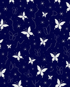 White Butterfly Star Clusters Pattern Rug