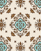 Ornate Floral Medallion Pattern Rug