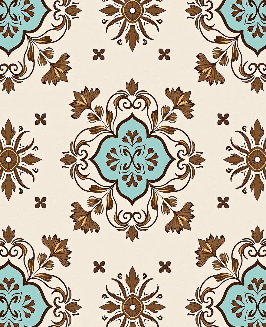 Ornate Floral Medallion Pattern Rug