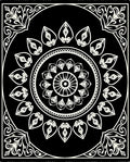 Bold Black And White Floral Mandala Rug