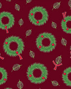 Festive Pine Wreath and Berry Pattern Rug