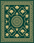 Emerald Golden Fan Art Deco Rug
