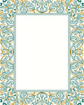 Emerald Gold Leaf Swirls Rug