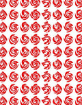 Red Floral Swirl Pattern Rug