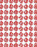 Red Floral Swirl Pattern Rug