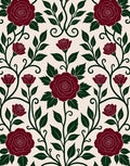 Elegant Rose and Vine Pattern Rug