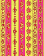 Bright Floral Geometric Stripe Design Rug