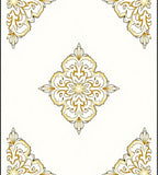 Ornate Golden Floral Medallion Rug