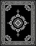 Intricate Black White Floral Medallion Rug