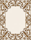 Elegant Gold Vine Scroll Border Design Rug