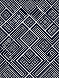 Chic Black White Interlocking Geometric Rug