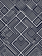 Chic Black White Interlocking Geometric Rug