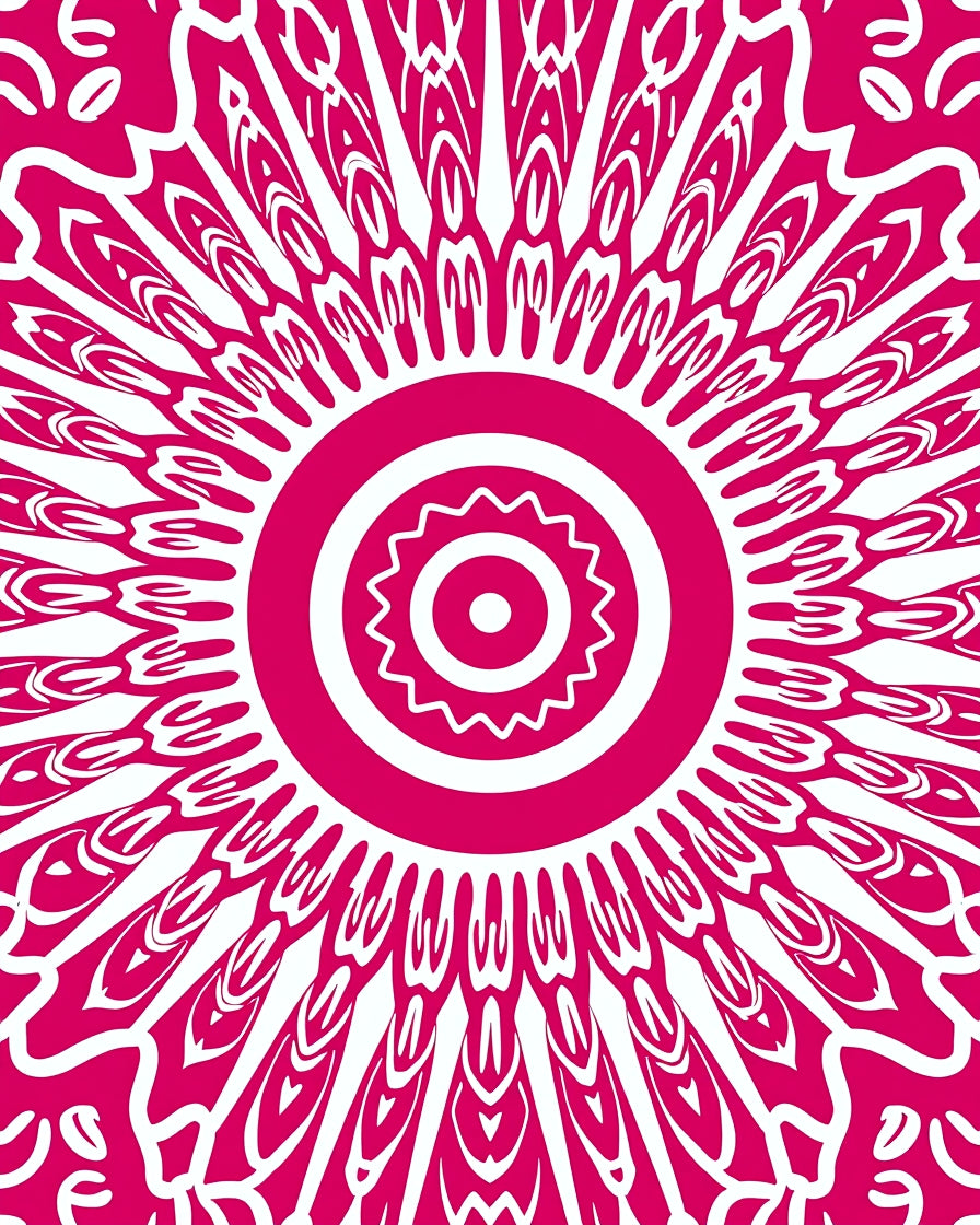 Radiant Sunburst Symmetry Pattern Rug