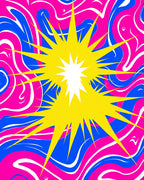 Bold Starburst Abstract Swirls Rug