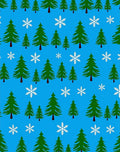 Evergreen Trees and Snowflakes Pattern Rug