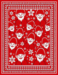 Festive Gnome Snowflake Pattern Rug