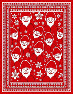 Festive Gnome Snowflake Pattern Rug