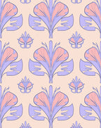 Art Nouveau Floral Lilac Pink Pattern Rug