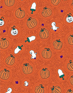 Spooky Pumpkin Ghost Halloween Pattern Rug