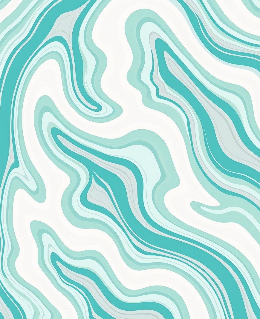 Aqua Marble Patterned Design Rug
