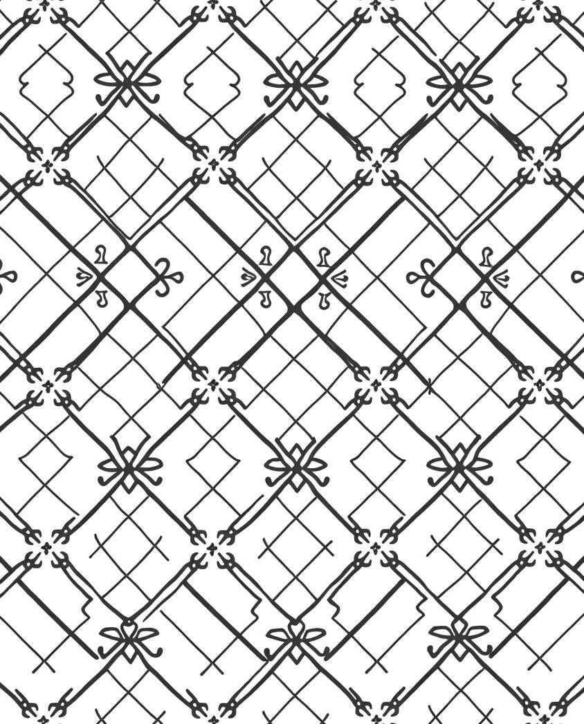 Hand Drawn Geometric Lattice Design Rug
