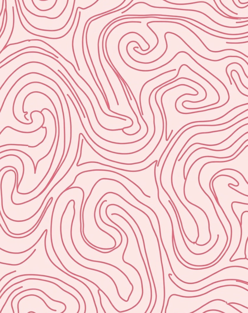 Bold Pink Swirl Pattern Rug