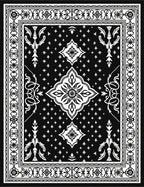 Black White Floral Medallion Rug