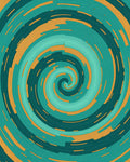 Aqua Orange Swirl Pattern Design Rug