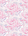 Swirling Pink And White Abstract Pattern Rug