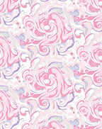 Swirling Pink And White Abstract Pattern Rug